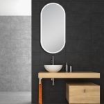 AQUAPERLA LM-MBK-LO50100 OVAL NON-LUMINOUS FRAMED MIRROR 500X1000MM MATTE BLACK