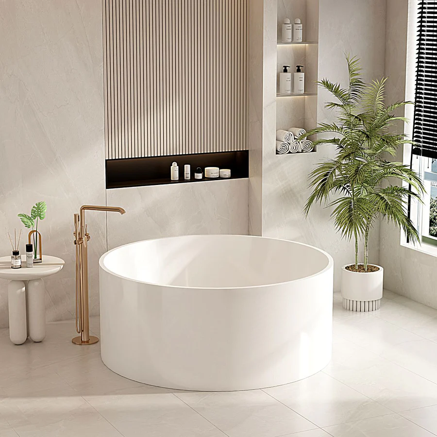 Unicasa-CO-1400-W-Cole Freestanding Acrylic Bathtub-Gloss White