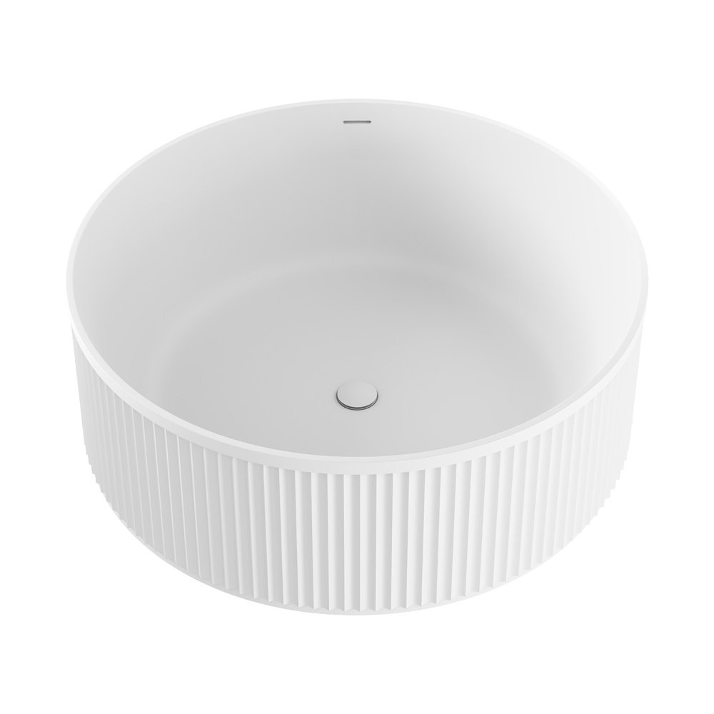 Fienza-ST21-1500-Minka Solid Surface Round Bath-Matte White