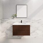 ABS RIVA WH900-BR BALI FLUTED WALL HUNG VANITY 900MM BROWN OAK