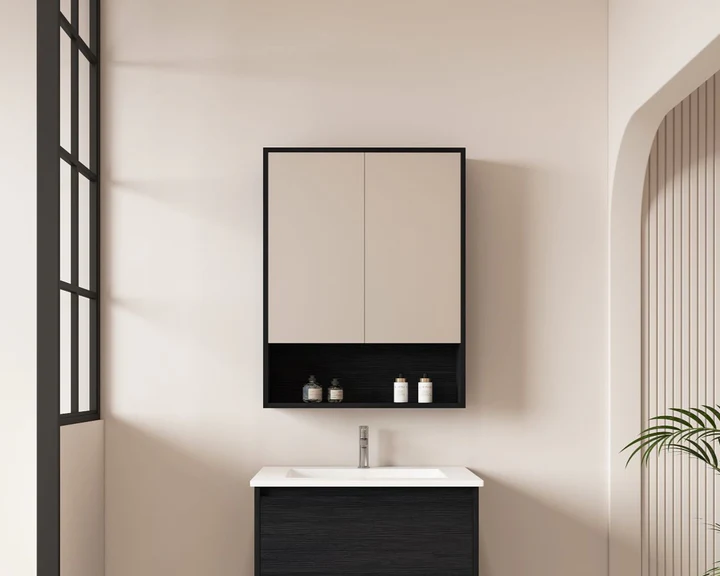 UNICASA HES-602-BO HERA SHAVING CABINET 600MM BLACK OAK