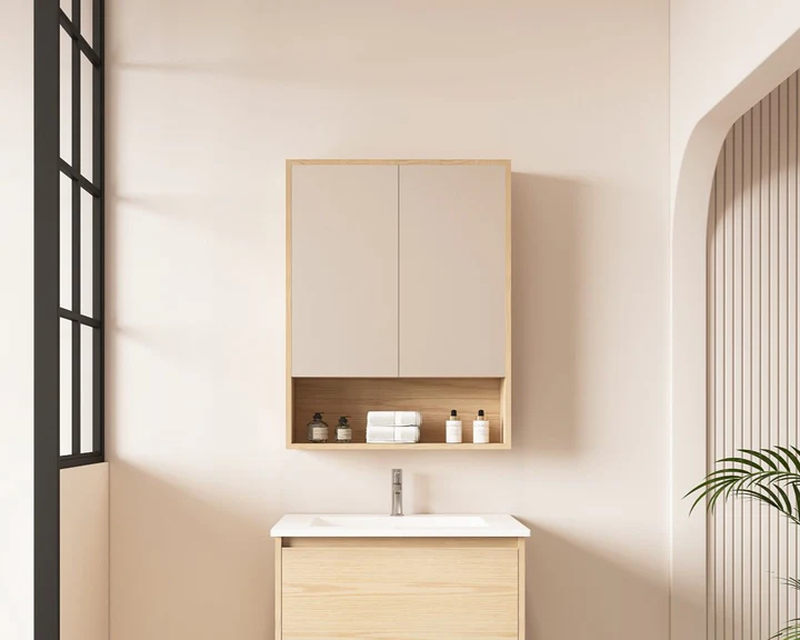 UNICASA HES-602-TO HERA SHAVING CABINET 600MM TAS OAK