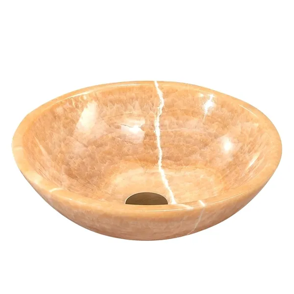 INFINITY IF-IS001 ROUND ABOVE COUNTER NATURE STONE ART BASIN ONYX FINISH