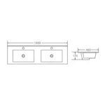 UNICASA HE-150W-TO HERA WALL HUNG VANITY 1500MM TAS OAK